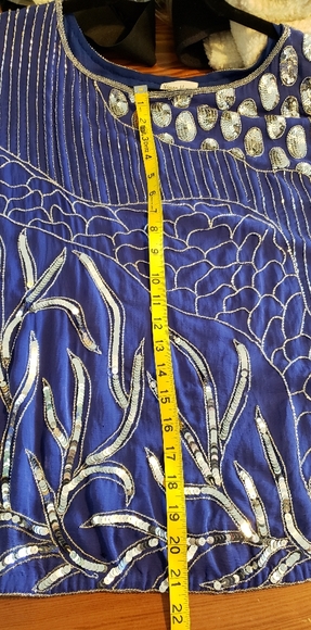 Vintage Neiman Marcus silk sequin beaded blouse - Picture 13 of 13